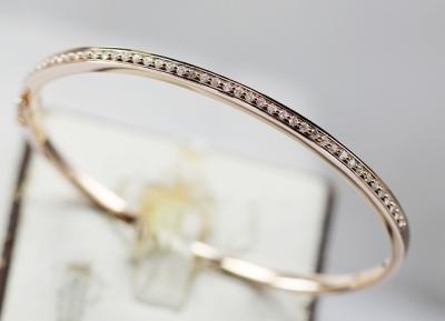 China 18K Pink Gold with Natural Diamonds Single Row Diamonds Bracelet KGB000187 for sale