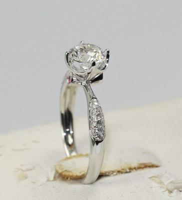 China 18K Gold Diamond Wedding Ring Aphrodite Stamp KGR010903 for sale