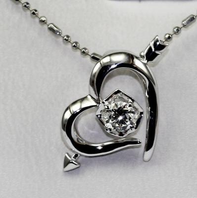 China Love Heart Solid 18K Gold Diamond Necklace Aphrodite Stamp KGS0105P for sale