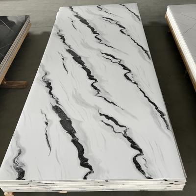 China Indoor Wall Decoration PVC Marble Sheet with 1220x2800mm Size and UV Coating for sale