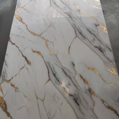 China 1200x2800 Vinyl Flooring UV Marble Sheet PVC Marble Board Wall Panel Flexible Board for sale