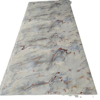 China Long Side Click and Glue Installation PVC Marble Sheet Board for Hotel House Decoration for sale