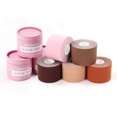 China Comfortable Women Breast Tape Body Invisible Adhesive Tape With Tube Packing Push Up Butt Lift Tape for sale