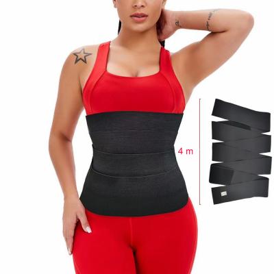 China Antibacterial Custom Bandage Belly Tummy Wrap Around Invisible Waist Trainer Belt Bands Belt Waist Wrap Waist Trainer for sale