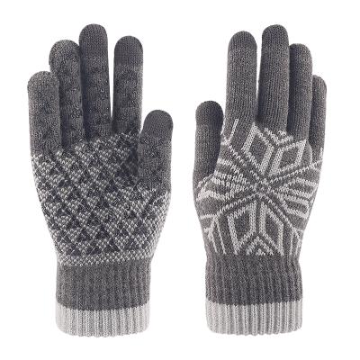 China Checked Wool Fabric Winter Skin-Friendly Gloves Knitted Gloves For Men Women for sale