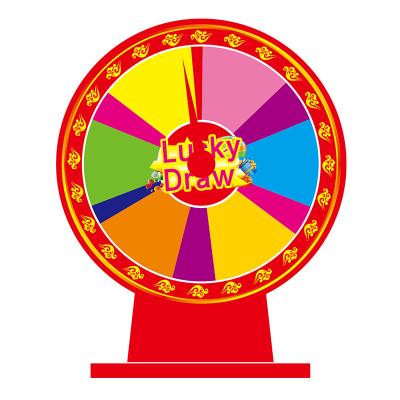 China 25cm Table Top Dry Lottery Turntable Color Wipe Draw Lucky Spinning Professional Game 56 Lucky Wheel of Fortune Customizable for sale