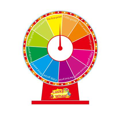 China Diameter 50 Table Top Dry Lottery Turntable Color Wipe Lucky Draw Spinning Professional Customizable 59 Game Lucky Wheel Of Fortune for sale