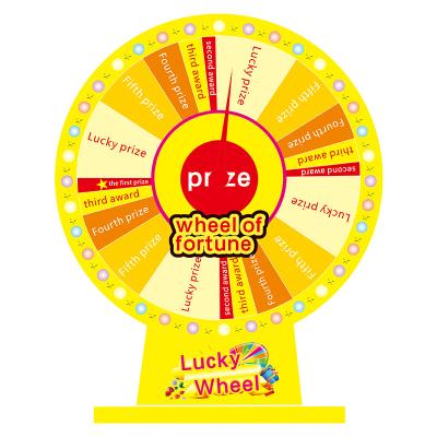 China 40cm Color Wipe Dry Table Top Lottery Turntable Lucky Draw Spinning Professional Customizable 52 Game Lucky Wheel of Fortune for sale