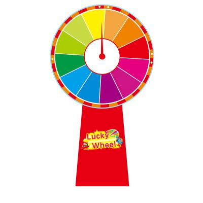 China 80cm Dry Wooden Lottery Turntable Color Wipe Lucky Draw Spinning Professional Customizable 411 Lucky Game Wheel of Fortune for sale