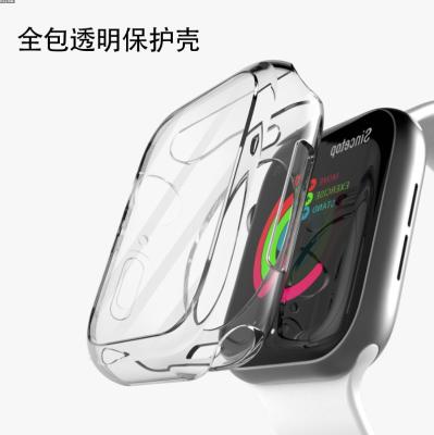 China 41mm to 45mm Transparent Full or Half Protective Soft TPU Clear Cover Watch Case For iWatch Apple Watch T500 Series 6 7 for sale