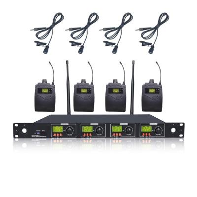 China 4 Channel Link Clip Wireless Microphone U4 Four Channels PRO UHF Wireless Microphone System With Lavalier Capacitor MIC Transmitter for sale