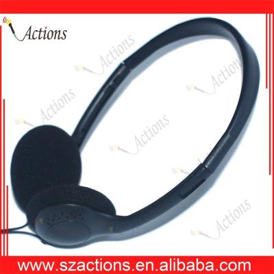 China Popular Cheap Ear Hook Airline Using Foldable Monitor Earbuds Headset Headphones For Listening And Audio Player for sale