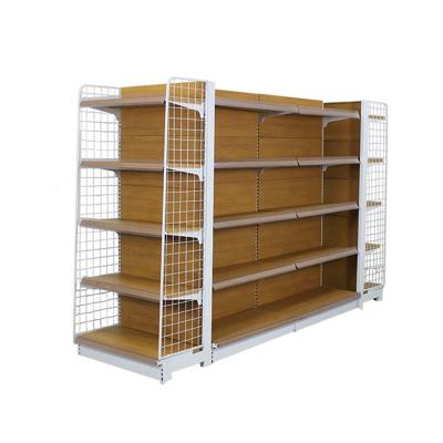 China Factory Direct Sale Supermarket Wholesale Display Shelf Grain Wood Shelves Single-Sided/Double-Sided Rack Shelf For Retail Store for sale