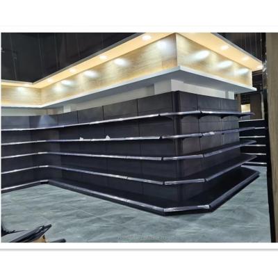 China Single sided/double sided cheap price display supermarket shelf steel brackets for sale with double sided metal gondola shelf sells racks retail for sale