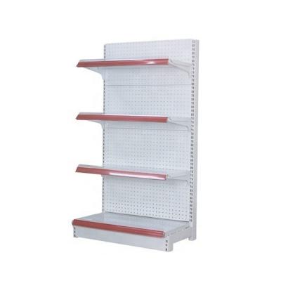 China Single Sided/Double Sided Metal Rack Shelf Supermarket Grocery Gondola Display Stand Supermarket Rack Light Duty Metal Shelving for sale