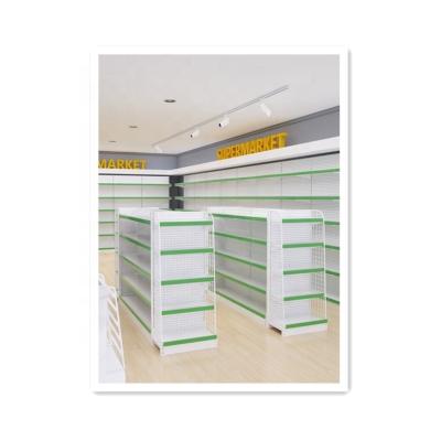 China Fashionable Single / Double Sided Grocery Shelves Gondola Shelving Unit For Supermarket Display for sale