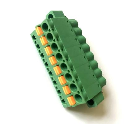 China 5.0/5.08 mm Pitch PCB PLC Spring Terminal Block Connector Screwless Terminal Block PA66 TB For PCB LED IOT for sale