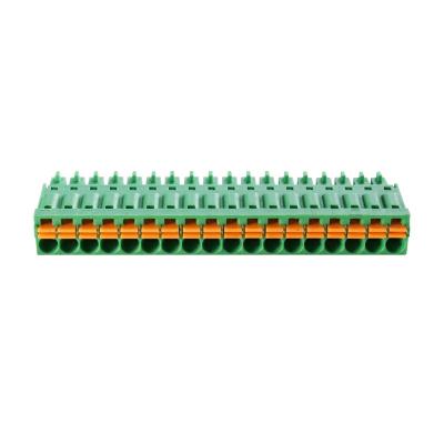 China Screwless Pitch 3.5 mm / 3.81 mm Spring Plug-in PA66 Connector PCB Terminal Block Faster In Wire for sale