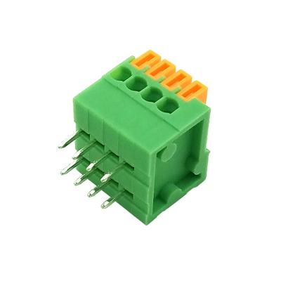 China 2Pin to 24pin PA66 Factory Sales 2.54mm Pitch Spring PCB Terminal Block DG141R-2.54 KF141R WJ141R Terminal Block Connector for sale