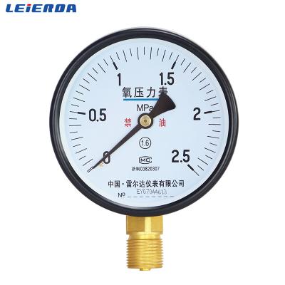 China Wholesale Leierda 4inches 100mm Oxygen Pressure Gauge Pressure Gauge LPGYO100 Welding Gauge for sale