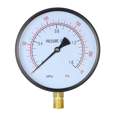 China Leierda 6inches 150mm Cheap Bottom Pressure Gauge Pressure Gauge Pressure Gauge Mount Gas Pressure Gauge LPG150NX for sale