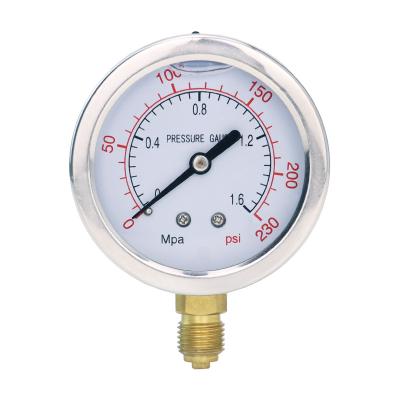 China Leierda 2.5inches 63mm OEM Stainless Steel Hydraulic Oil Pressure Gauge Oil Pressure Gauge Europe Liquid Filled Type LPG63WK for sale