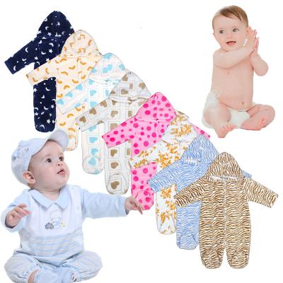 China Baby Clothing Warm Environmental Coral Fleece Fabric Long Sleeve Infant Romper All Over Print Hoodie Jumpsuit Baby Rompers Newborn Clothes for sale