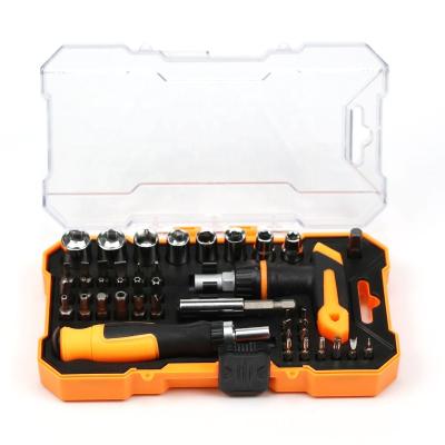 China 42pcs Precision Plastic Screwdriver Bits And Grips Set With Ratchet Handle for sale