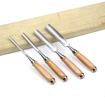 China Carving Tools 4pcs Professional Wood Carving Chisel Set With Wood Handle for sale