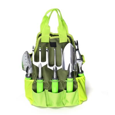 China Garden Working Aluminum Alloy 6pcs Gardening Tool Kit with TPR Handle and Canvas Handbag for sale