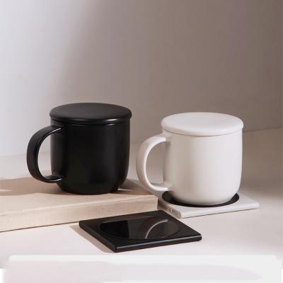 China C03 Temperature Display Self Heating Design Radio Coffee Cup Refill Warmer, Constant Warm Cup With Wireless Charger Protection for sale