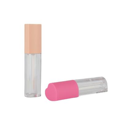 China Custom unique logo cosmetic luxury 5ml pink lip gloss tube lip gloss empty heart shaped containers for sale