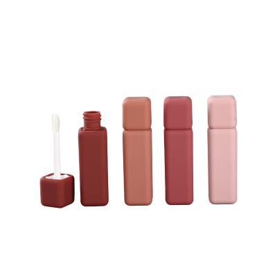 China Small Lip Gloss Tube 6ml Stock Cosmetic Rubber Paint Square Soft Touch and Cute Custom Lip Gloss Tubes for sale