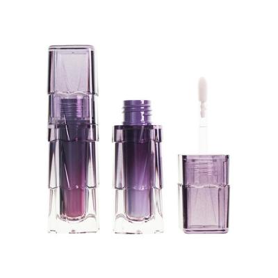 China 2023 New Arrival 3ml Cosmetic Empty White Gradient Tube Purple Lip Gloss Lip Gloss Tubes Ombre With Magic Wand for sale