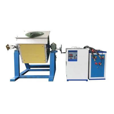 China Gold silver copper ect. Small Capacity Induction Manual Tilting Melting Furnace For Ferrous And Nonferrous Metal for sale