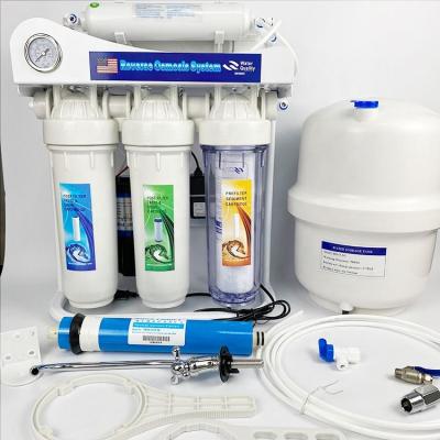 China Commercial 6 stage reverse osmosis water filter with mineralizaiton and pressure indicator for sale