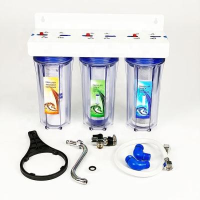 China Commercial Counter Top And 3 Stage Wall Mounting Water Filter With Purification PP UDF CTO for sale