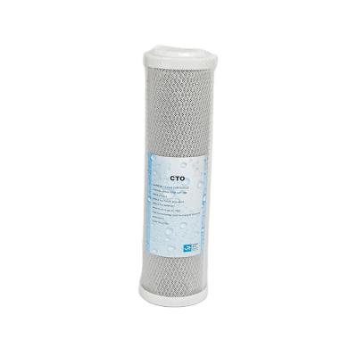 China Hotel 10 Inch CTO Carbon Block 5 Micron Alkaline Water Filter Cartridge for sale