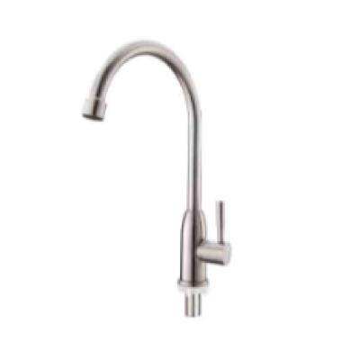 China Thermostatic Faucets Brushed Goose Neck Steel 304 Cold Water Mixer Tap Kitchen Sink Faucet Deck Mounted 304 Stainless Steel for sale