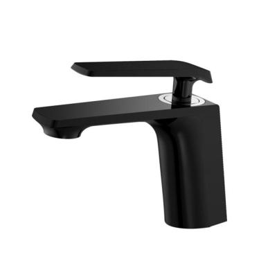 China Contemporary Black Brass Black Basin Faucet Bathroom Faucet Hot Cold Water Mixer Taps for sale