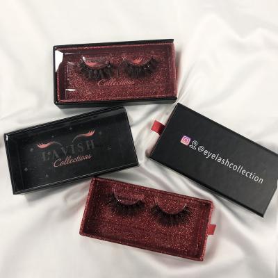 China Custom Custom Lash Box Eyelash Packaging Box Vendor Logo Eyelash Packaging Box Handmade Black Custom Wick Cases Eyelash Packaging for sale