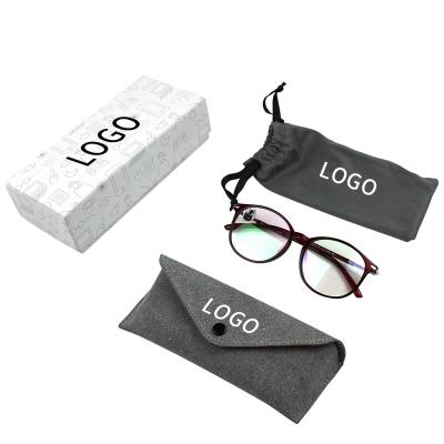 China General Glasses Microfiber Sunglasses Pouch Bag Storage PU Glasses Packing Box Eco-Friendly Paper Package Set Glass Luxury Case for sale