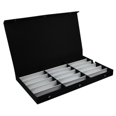 China Glasses Showcase Product 3*6 Slots PU Leather Display Sunglasses Tray Boxes For Women Lady for sale