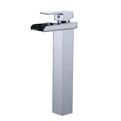 China Metered Faucets Like Bathroom Faucet Long Neck Waterfall Square Basin Faucet for sale