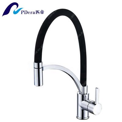 China Single Lever Contemporary Household Pull Down Sprayer Solid Brass Kitchen Sink Faucet for sale