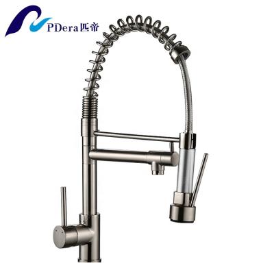 China Contemporary Pull Out Sprayer Kitchen Faucets Brushed Kitchen Sink Faucet for sale