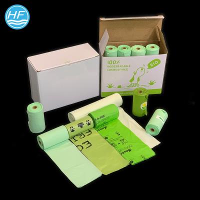 China Sustainable Custom Printed Eco Friendly Biodegradable Compostable Green Doggie Waste Poop Bags for sale