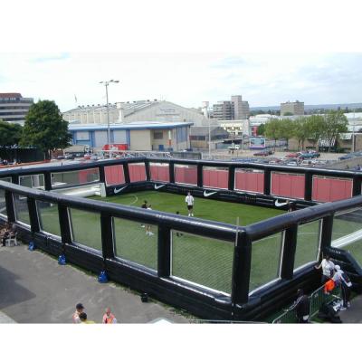 China Guangzhou new year festival/holiday/sports pvc inflatable football court for kids and adults sport games for training or commercial use for sale