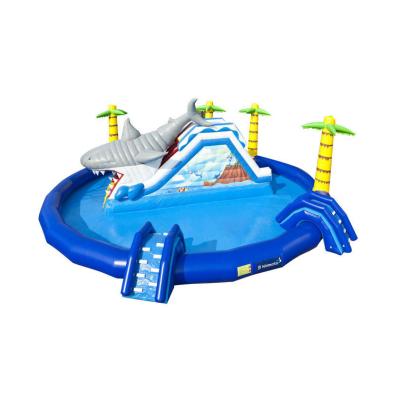 China Water Games Guangzhou Factory Large Playground Funny Sea World, Shark Theme Inflatable Water Park for sale