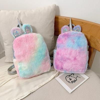 China Hot Sale Unicorn Plush Backpack Kids Plush Little Girls Boys School Bag Cute Animal Light Lightweight Soft Backpack Light Mini for sale